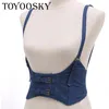 New Sexy Women Push Up Bust Strap Harness Corset belts Women Casual denim Wide belt Lady Suspender accessories Elastic Belt Y191218