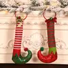 Pingente de Natal do Elf Boots listrado Pingente de Natal da porta da árvore pendurada Decoração Ornaments1
