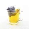 Infuseur à thé en forme d'hippopotame Silicone passoire à thé réutilisable filtre à café herbe sachets de thé vides accessoires de diffuseur de feuilles mobiles