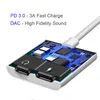 2 em 1 adaptador USB C e divisor de carregador 3A Carregamento rápido e DAC HiFi Music 1 tipo C masculino para 2 porta feminina tipo C para pixel huawei51177776