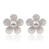 Mode-Shell Pearl Ohrstecker Retro S925 Silber Nadel Ohrringe koreanischen Stil Frauen Mädchen Schmuck zwei Farben goldenes Silber