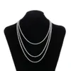 Hiphop Gold Silver 3mm 4mm 5mm 6mm Cubic Zircon Men Tennis Chain Necklace 1列のジュエリードロップ9045396