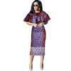 Vestidosアフリカの女性のドレス新しいファッションバタフライ襟アフリカの服Dashiki PlusサイズのセクシーパーティードレスWy3110