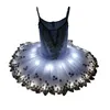Professionelle LED-Licht Weiß Swan Lake Ballett Tutu Kinder Kostüm Ballerina Kleid Halloween Club Party Supplies