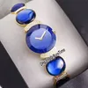 Joaillerie 150.8162.6.020イエローゴールドダイヤモンドスイスの石英レディースウォッチプリタイムRDEA1のための青い宝石の女性の腕時計
