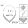Mecresh 크리스탈 신부 웨딩 쥬얼리 세트 목걸이 아프리카 구슬 실버 컬러 라인 석 Womensets 약혼