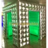 Portable Inflatable Photo Booth Enclosure DIY Selfie Photo Tent with Colors LED Changing Lights and Inner Blower for Christmas Day, New Year