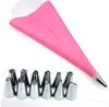 1pc Silicone Icing Piping Cream Patry Bag + 12 stks Roestvrijstalen Nozzle Pastry Tips Converter DIY Cake Decorating Tools