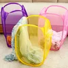 Foldable Mesh Laundry Basket Clothes Storage supplies Pop Up Washing Clothes Laundry Basket Bin Hamper Mesh Storage