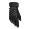 Fashion-2018 Men's Genuine Leather Gloves Real Sheepskin Black Touch Screen Gloves Button Fashion Brand Winter Warm Mittens New
