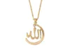 Collar musulmán de cristal, collar islámico musulmán de oro plateado, collar con colgante de signo religioso árabe, joyería de moda