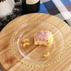 32cm丸いビーズメッキ皿プレートガラス透明な西部食品パディングプレートウェディングテーブル装飾キッチンツールGGA320512020137