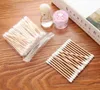 100 teile/paket Bambus Baumwolle Knospen Baumwolle Tupfer Medizinische Ohr Reinigung Holz Sticks Make-Up Gesundheit Werkzeuge Tampons Cotonete