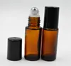 Thick Amber Refillable 5ml MINI ROLL ON GLASS BOTTLES ESSENTIAL OIL Steel Metal Roller ball fragrance PERFUME