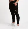 Mens joggare casual byxor fitness män sportkläder tracksuit bottoms mager sweatpants byxor svart gym jogger spår pants1