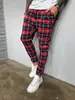 New Mens Pants Slim Fit Long Trousers Check Casual Fashion Pants Joggers Tartan Jogging Skinny Bottoms