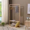 Furniture Scandinavian solid wooden clothes and hats rack Bedroom Furniture receives wax oil racks Hotel creative cloth shelf