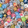 100pcs/lot Mixed 18mm Glass Snap Button Jewelry Snaps Fit Bracelet Fawn22