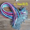 Colorful Wax Leather cord Necklace strap buckle shrimp Pendant Jewelry Components lanyard with Chain DIY Components