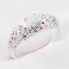 Luckyshine New 10 PCslot White Opal Gems 925 Silver Woman Noivado Ring Jóias Tamanho 781604129