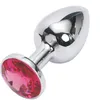 Tamanho grande De Metal Anal Plug Booty Beads de Aço Inoxidável + Cristal Jóias Sex Toys Produtos Adultos Butt Plug Para As Mulheres Homem C18112701