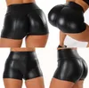 Kadın Seksi PU Deri Parti Clubwear Dipleri Ganimet Kısa Sıska Pantolon Pantolon Sıkı Yüksek Waisted Sıcak Şort siyah S-XXXL