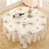 Tkanina Tableclot Tablecloth 70.8 "Calowy okrągły stół stół pokrywa łatwa opieka na ślub lub party Damask żakard