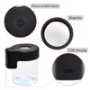 New Glass Light-Up LED Air Tight Proof Storage Magnifying Stash Jar Viewing Container 155ML Vacuum Seal Pill Box Case Bottle DHL shipping