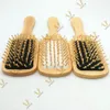 MOQ 100pcs Customize LOGO Square Paddle Hair Brush with Soft Cushion Detangling Flat Hygienical Barber Shop Air Brushes Comb