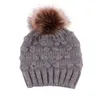 Fashion-5 Color Fashion Children Kids Mohair Knitted Beanie With Pompom Baby Girl Boy Winter Outdoor Soft Hats Crochet Warm Beanies