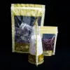 Самонесущий Ziplock мешок 100шт Stand Up Zipper Многократно закрывающаяся Пластиковые Zip сумка с золотой цвет печать еды пакет риса Пакетов Свадебные сумки