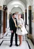 Custom Made Plus Size Wedding Dress Short Wedding Dresses Jewel Neck Long Sleeve Satin Knee Length Cheap Bridal Gowns3791852