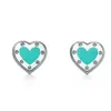 جديد 100 ٪ 925 Sterling Silver Encling Blue Heart Crotction Elegance Accortament Early World Fit Women Original Fashion Jewelry Logo Logo