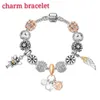 Wholesale-New Charm Beads Silver Plated Bracelet Angle Wings Pendant Bangle snake chain Wedding Gift Diy Jewelry Accessories with logo