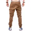 Spot European Pants men's fashion solid color side pockets tethered belt casual tunic trousers support mixed batch