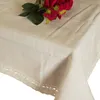 Nappe de Table Beige 70, couverture rectangulaire en lin, bord en dentelle, Nappe anti-poussière, décoration de fête de mariage à domicile, Paan19257082