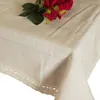 Table Cloth Beige 70% Linen Cover Rectangular Lace Edge Nappe Dustproof Tablecloth Home Wedding Party Decor Pa.an1