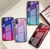 Красочные закаленное стекло мобильный телефон оболочки сотовый телефон дела Gradient Ramp случай сотового телефона Чехлы для iPhone 11promax 7 Plus Galaxy 20+