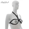 Bras DAVYDAISY Women Sexy Bra PU Leather Open Bust Bralette Porn Intimates Lingerie Cropped Top Underwear Female BR502