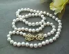 Hand knotted natural 8-9mm white freshwater pearl necklace sweater chain long 80cm fashion jewelry273p