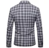 Erkek Suit Blazers Moda Ekose Blazer Erkekler İnce Fit Tek Düğme Giyim Ceketleri Günlük Ofis Maskulino2950