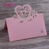 40pcs 레이저 컷 Love 테이블 이름 장소 카드 웨딩 장식 파티 호의 진주 종이 테이블 장소 카드 웨딩 소모품 1