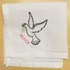 Heimtextilien Satz von 12 Mode Geschenke Einstecktücher gestickte Friedenstaube Weiß Hohlsaumstickerei Ramie Handkerchief Für die Geschenke von Freunden