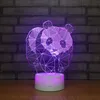 Panda Shape 3D Table Lamp LED Night Light 7 Colors Changing Bedroom Sleep Lighting Home Decor Gifts8967553