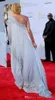 2019 New Blake Lively Celebrity Dresses A-line Chiffon Beaded Sequins Applique One Shoulder Ankle Length Formal Evening Dress vestidos 074