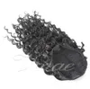 Chinese hair 12 to 26 inch 120g 140g 160g Natural Black Deep Wave ponytail Virgin Remy Human Hair Drawstring Ponytails