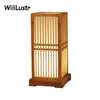 Japan Style Bamboo Table Lamp Handmade Wood Desk Light Hotel Cafe Bistro Bar Restaurant Sitting Room Bedside Creative Wooden Lighting