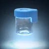 Commercio all'ingrosso di plastica di vetro Light-Up LED Air Tight Proof Storage Ingrandimento Stash Jar Viewing Container 155ML Vacuum Seal Pill Box Case Bottle