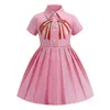 Baby Girl Dress Designer Clothing Summer Girls Sleeveless Dresses Cotton Baby Kids Big Plaid Bow Multi Colors