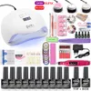 80/54 / 36W lâmpada UV 10 Gel cor das unhas Kit polonês Manicure Set Nail Polish Set UV Extensão Gel elétrica Manicure ferramentas da broca